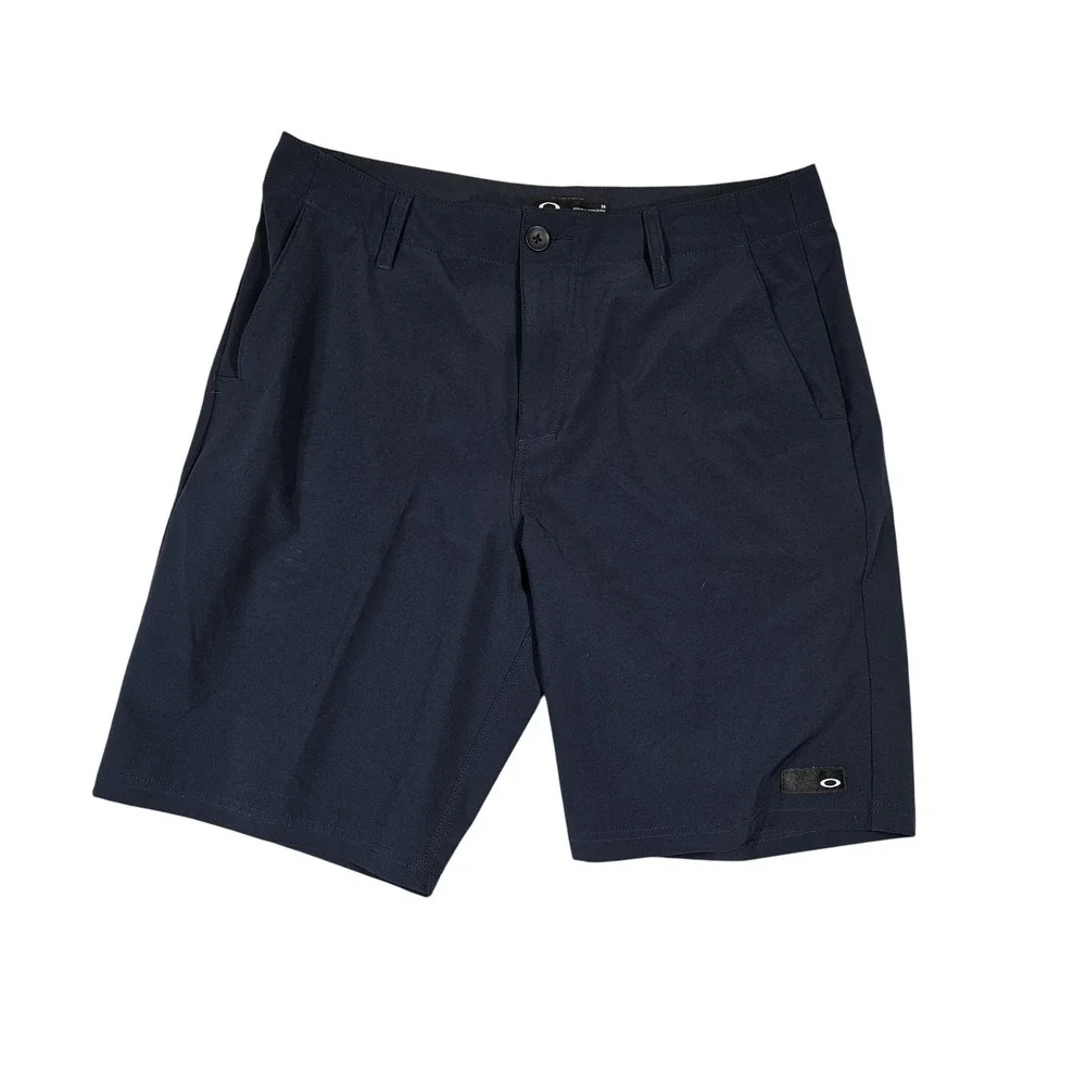 Oakley Shorts Mens 34 Blue Chino Regular Fit‎ Microfiber Casual Summer Travel